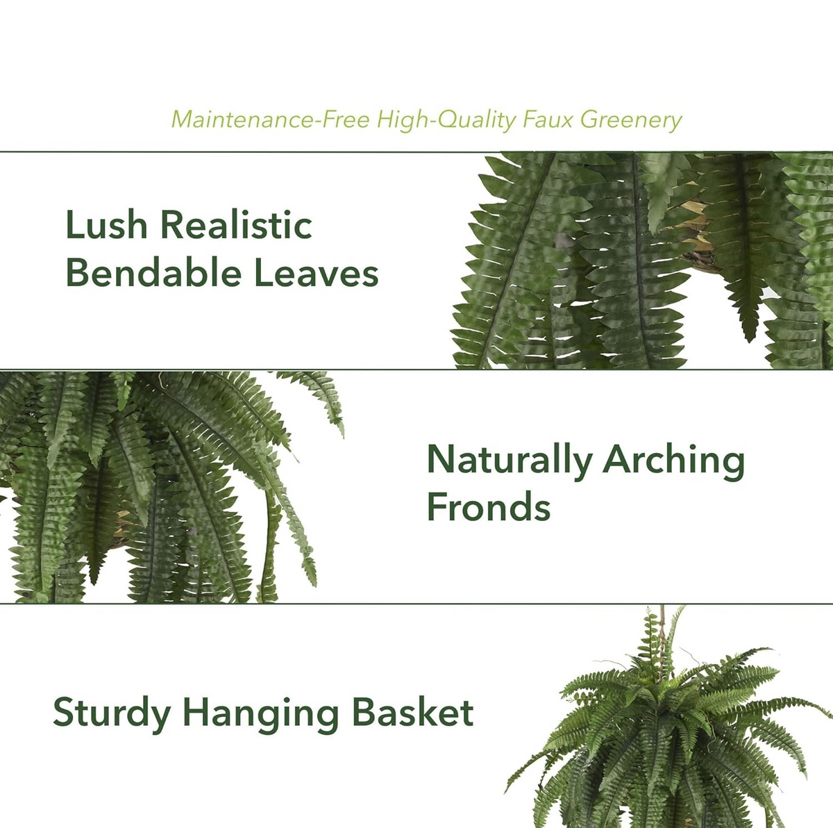 🌿🏡Artificial Hanging Fern Plant – Effortless Greenery for Home & Garden