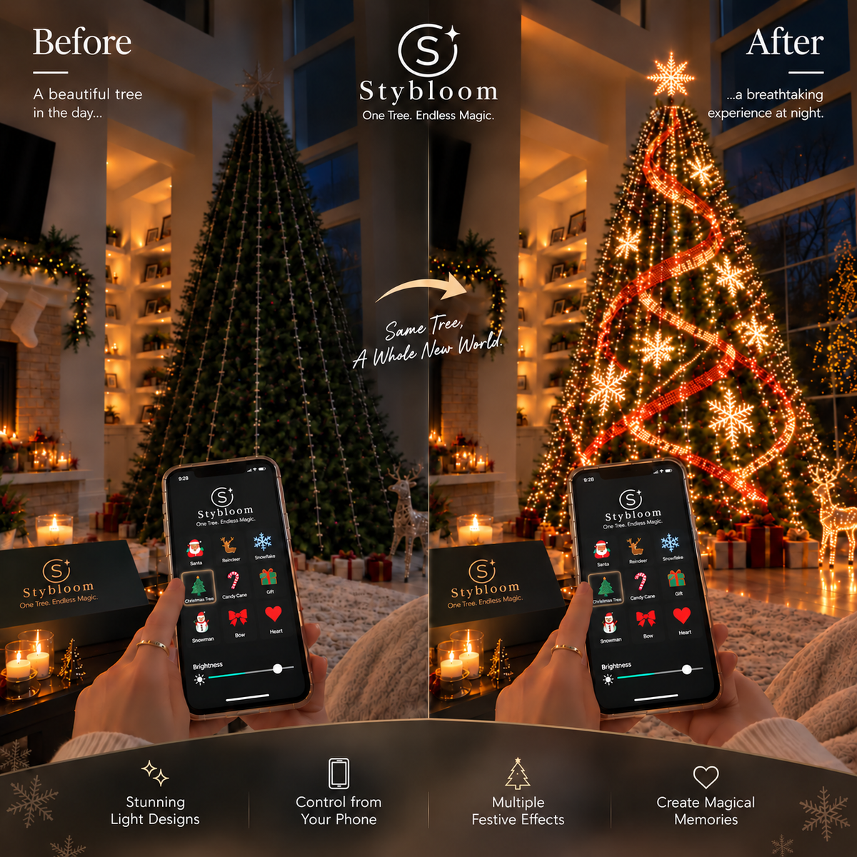 Stybloom Smart Animated Christmas Tree Lights