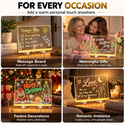 🎁Creative Rewritable Acrylic LED Message Board 🎨 (set come with 7 Pens)