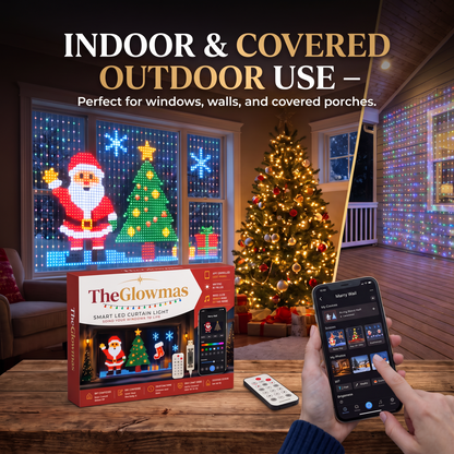DIY LED Pixel Curtain Lights – App-Controlled Animated Christmas Display Screen