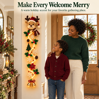 🎄 Glowing Christmas Door Hanger | 6 Festive Lighted Designs with Warm Glow, Dimensional Details & Space-Saving Vertical Décor ✨