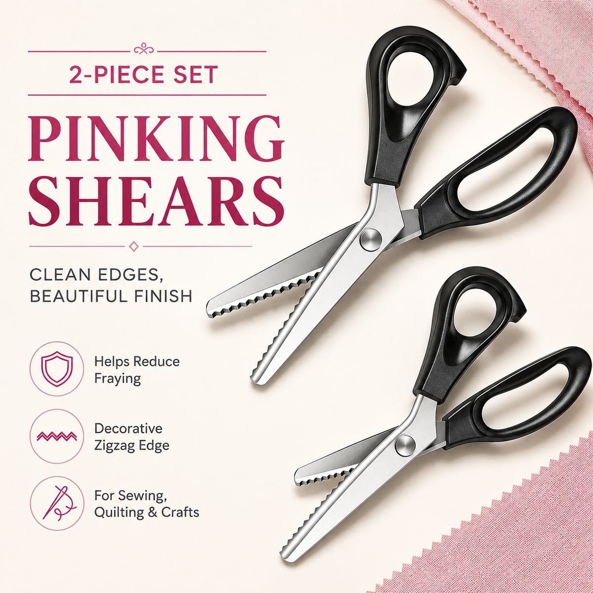 Stainless Steel Zig Zag Scissors with Serrated Teeth - Perfect for DIY Crafts✂️