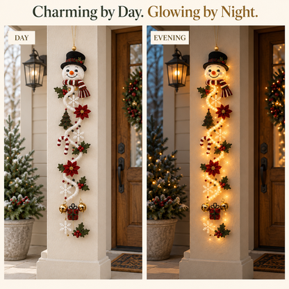 🎄 Glowing Christmas Door Hanger | 6 Festive Lighted Designs with Warm Glow, Dimensional Details & Space-Saving Vertical Décor ✨