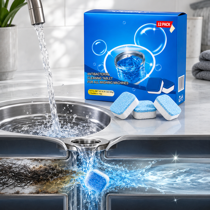 💥Drain Cleaning Tablets 12 Pack For Sinks, Showers & Washing Machines