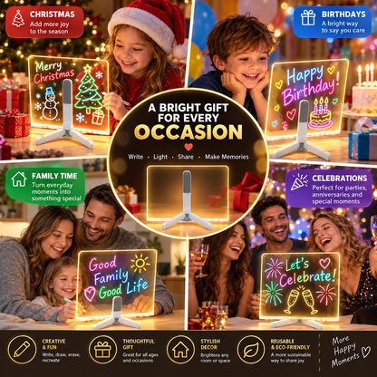 🎁Creative Rewritable Acrylic LED Message Board 🎨 (set come with 7 Pens)