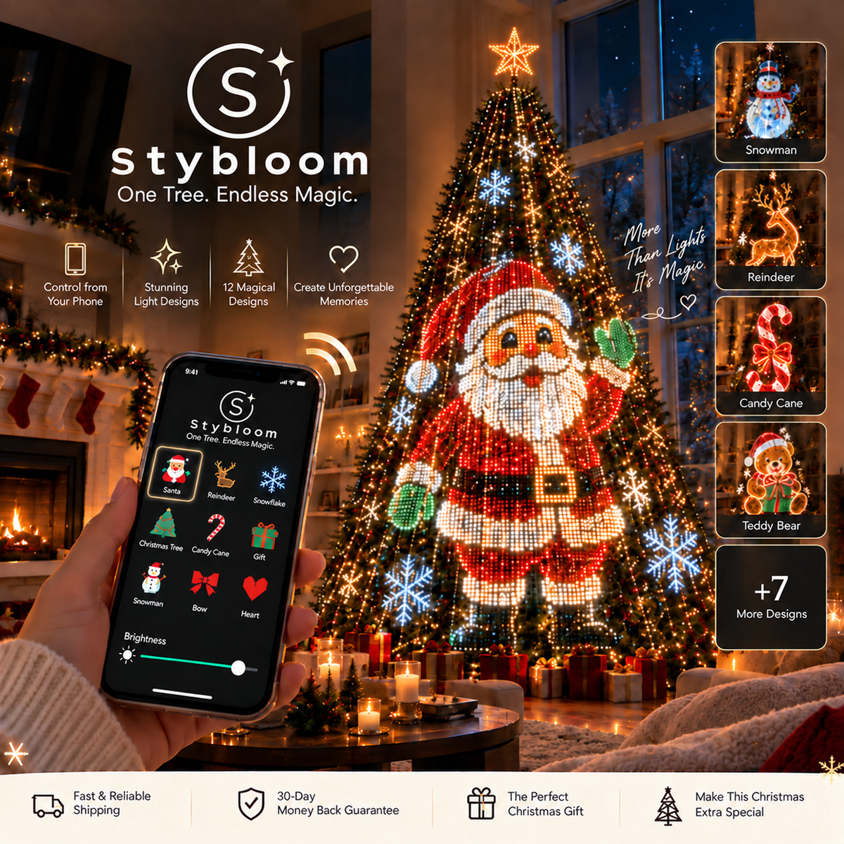 Stybloom Smart Animated Christmas Tree Lights